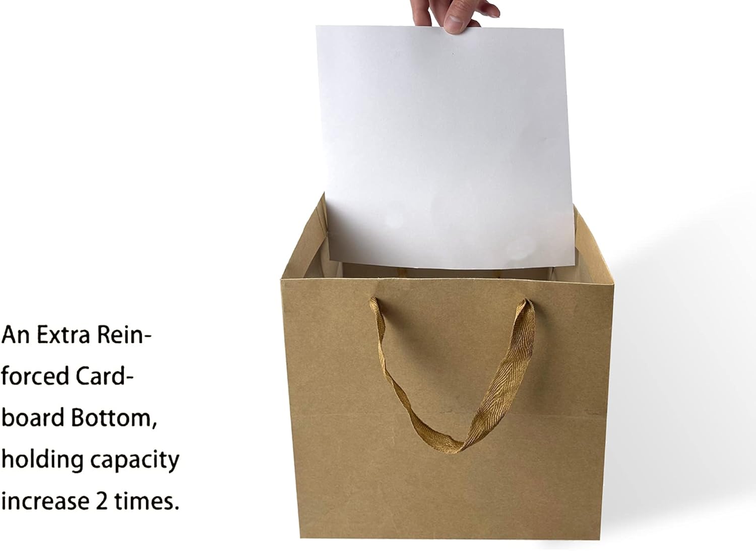 HUAPRINT Brown Paper Bags with Handles,Gift Bags Bulk 12 Pack,10x10x10inch Large Square Size,Paper Shopping Bags, Kraft, Party, Favor, Birthday,Goody, Take-Out, Merchandise, Retail Bags - Image 3