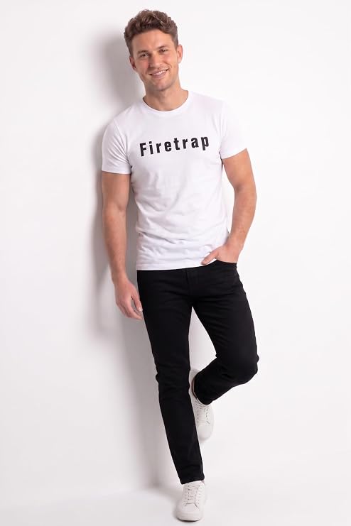 Firetrap Original Mens Designer Logo Print T Shirt Crew Neck Top Short Sleeve Tee