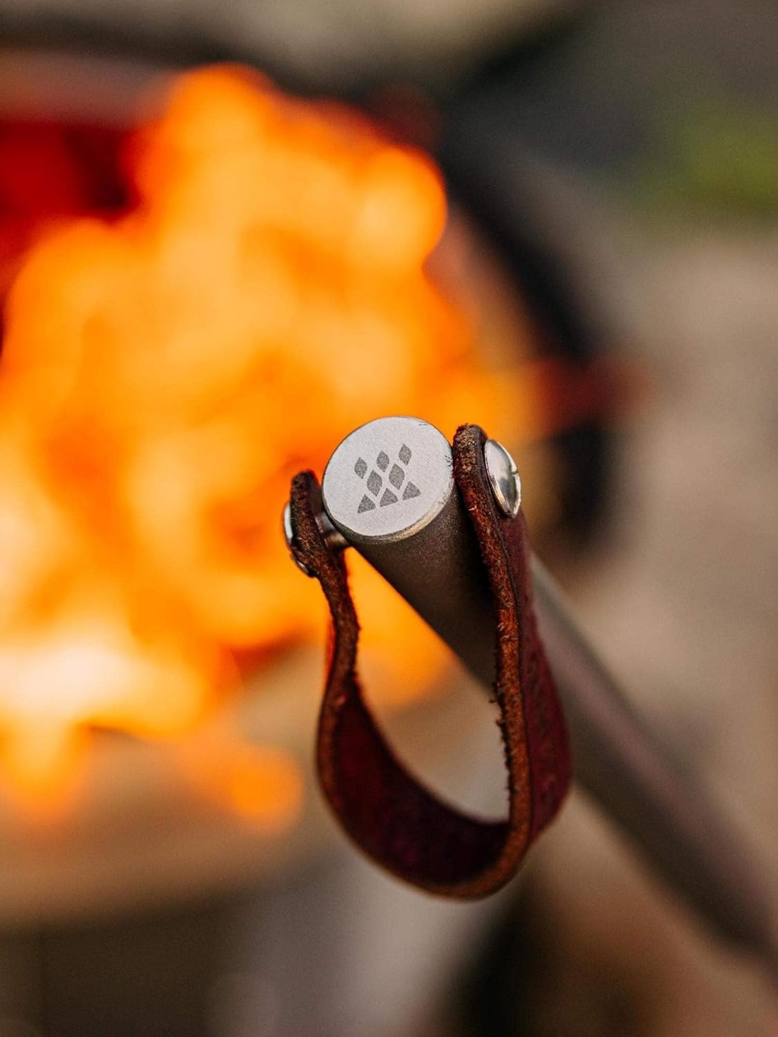 Breeo 40" Fire Pit Poker - Heavy-Duty Stainless Steel Outdoor Campfire Tool - Laser Welded Fireplace Stick with Leather Loop - Durable Camping & Fire Pit Equipment for Log Control & Grilling