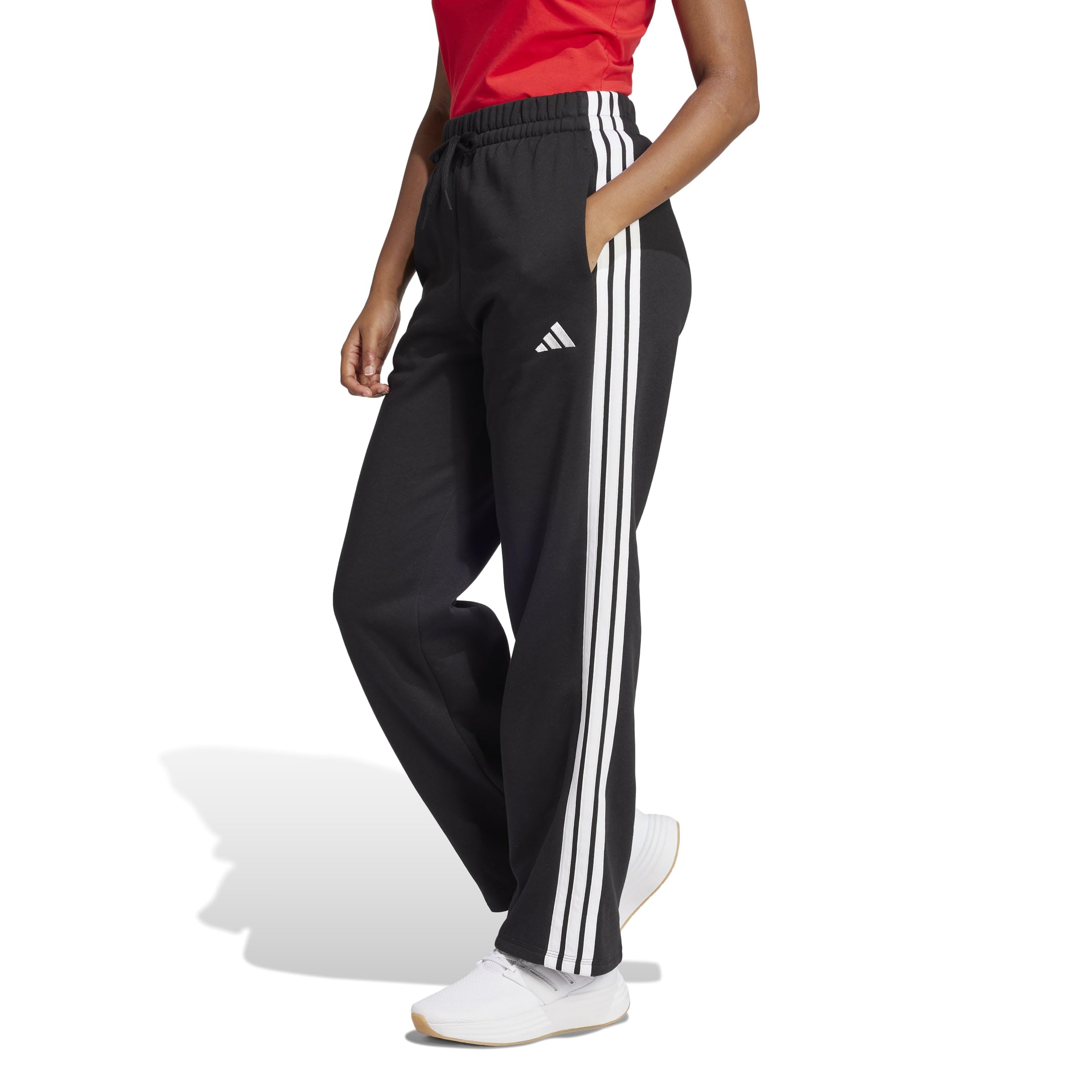 Adidas Damen Essentials 3-Stripes Open Hem Fleece Pants