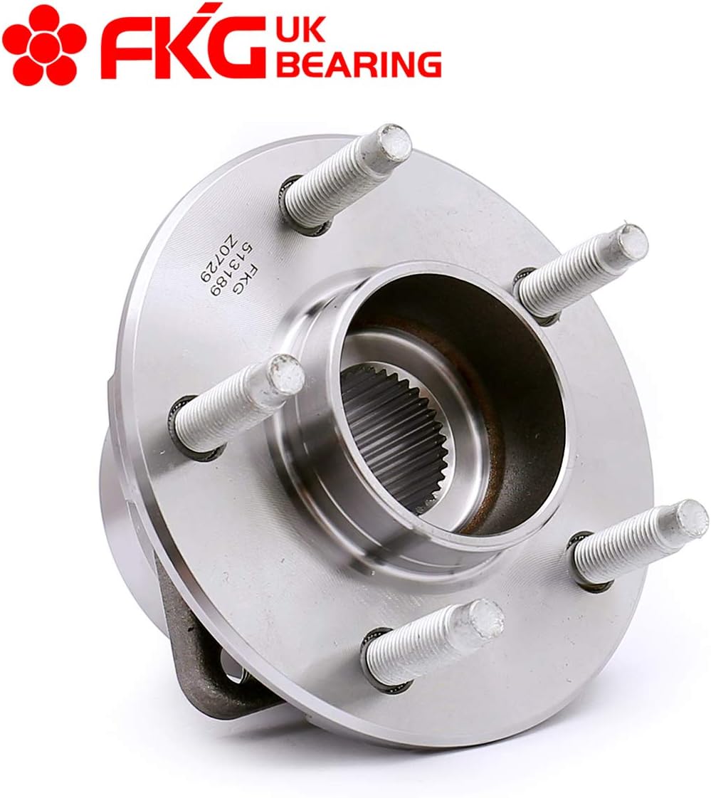 FKG 513189 Front Wheel Bearing Hub Assembly for 2002-2007 Saturn Vue, 2006 Pontiac Torrent, 2005-2006 Chevy Equinox, 5 Lugs W/ABS