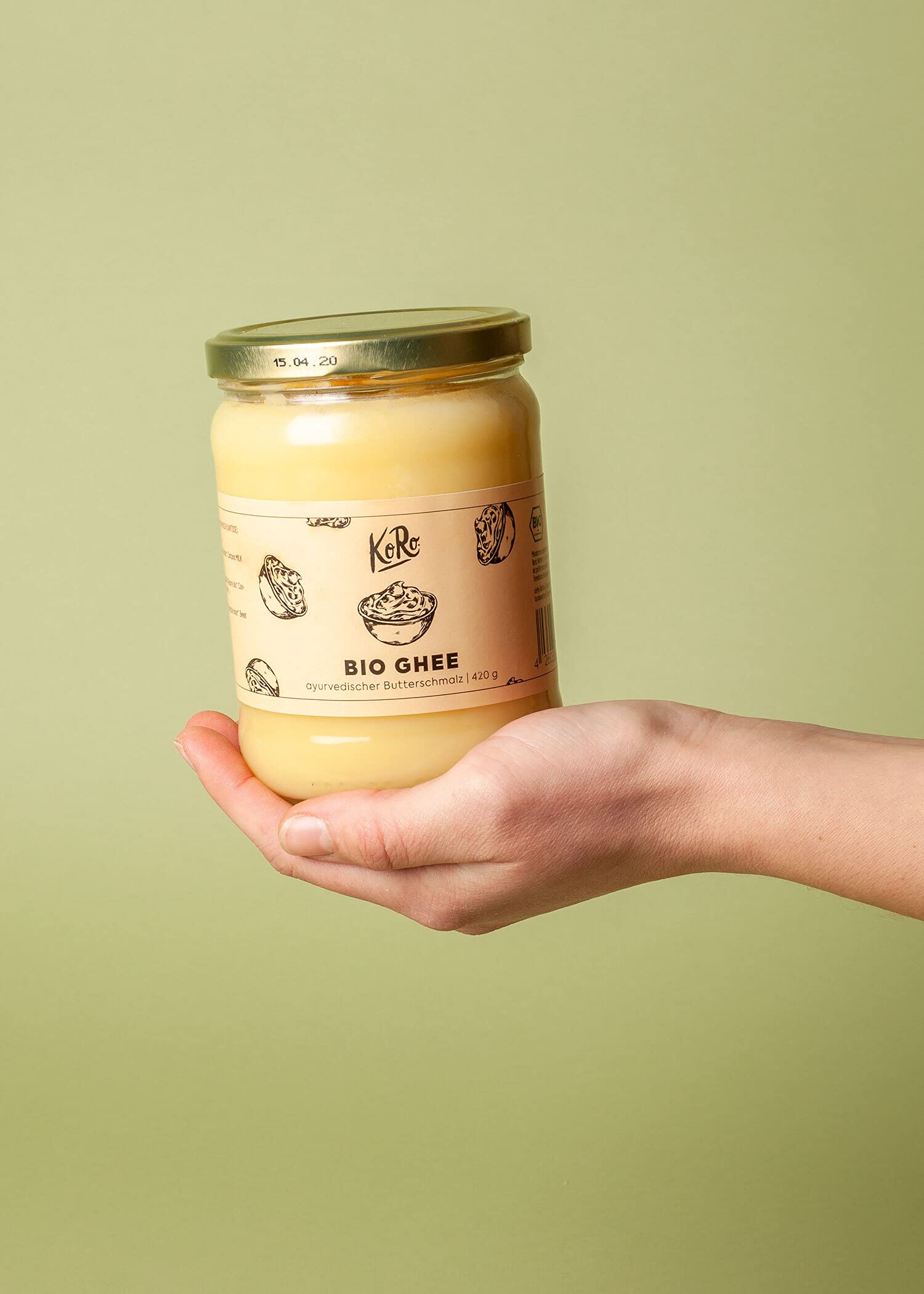 KoRo - Ghee bio 420 g - burro chiarificato, burro sciolto, senza lattosio, tipico della cucina ayurvedica
