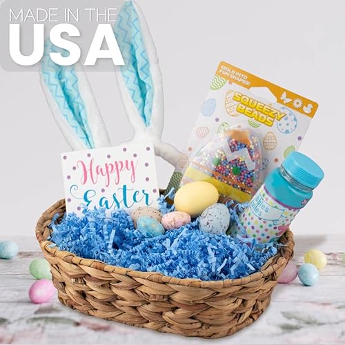 Miniatura 3 de MagicWater Supply - 2 onzas - Azul claro - Relleno de papel de corte arrugado ideal para envolver regalos, relleno de cestas, cumpleaños, bodas,