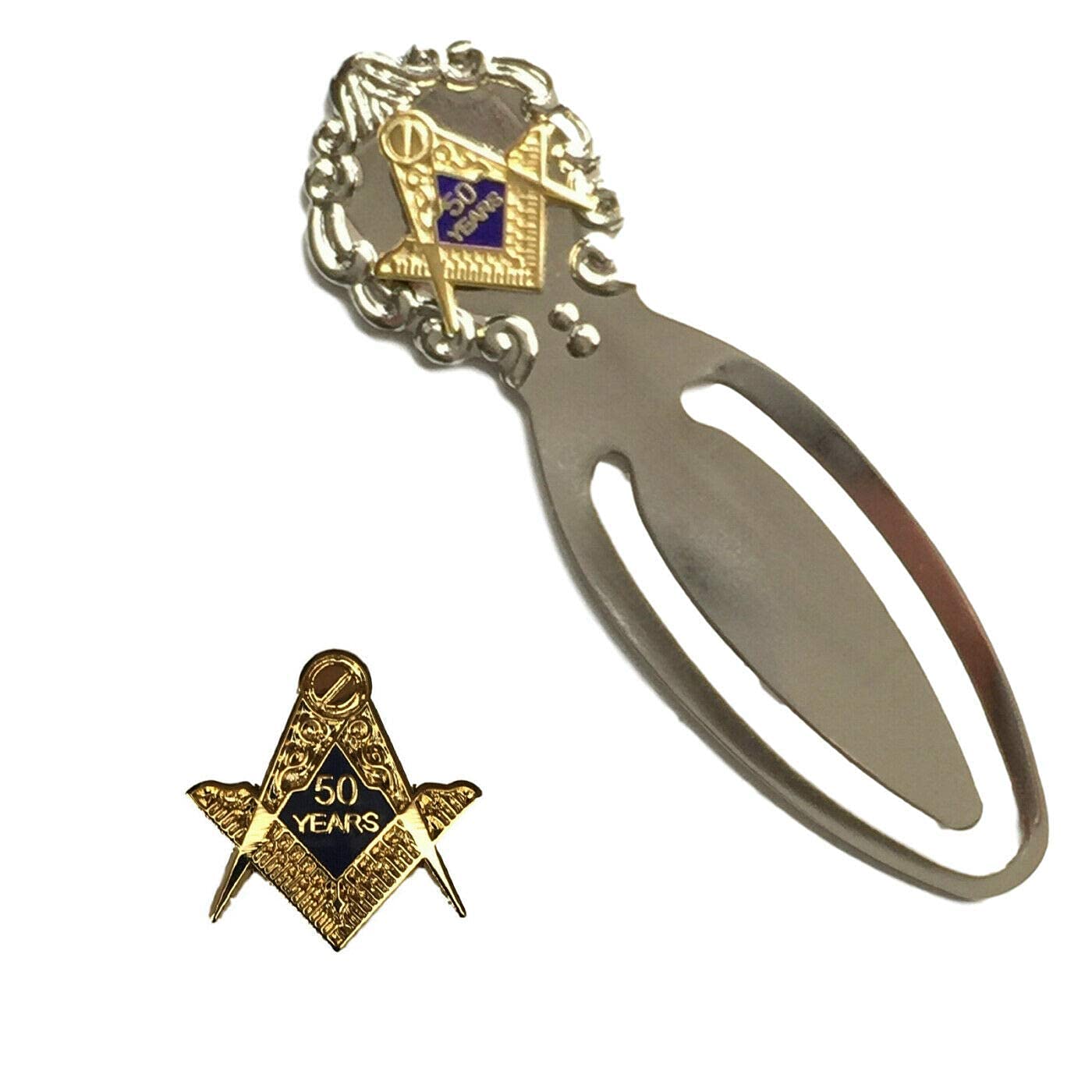 Smartbadge® Masonic 50 Years a Mason Badge & Masonic 50 Years a Mason Bookmark-K143