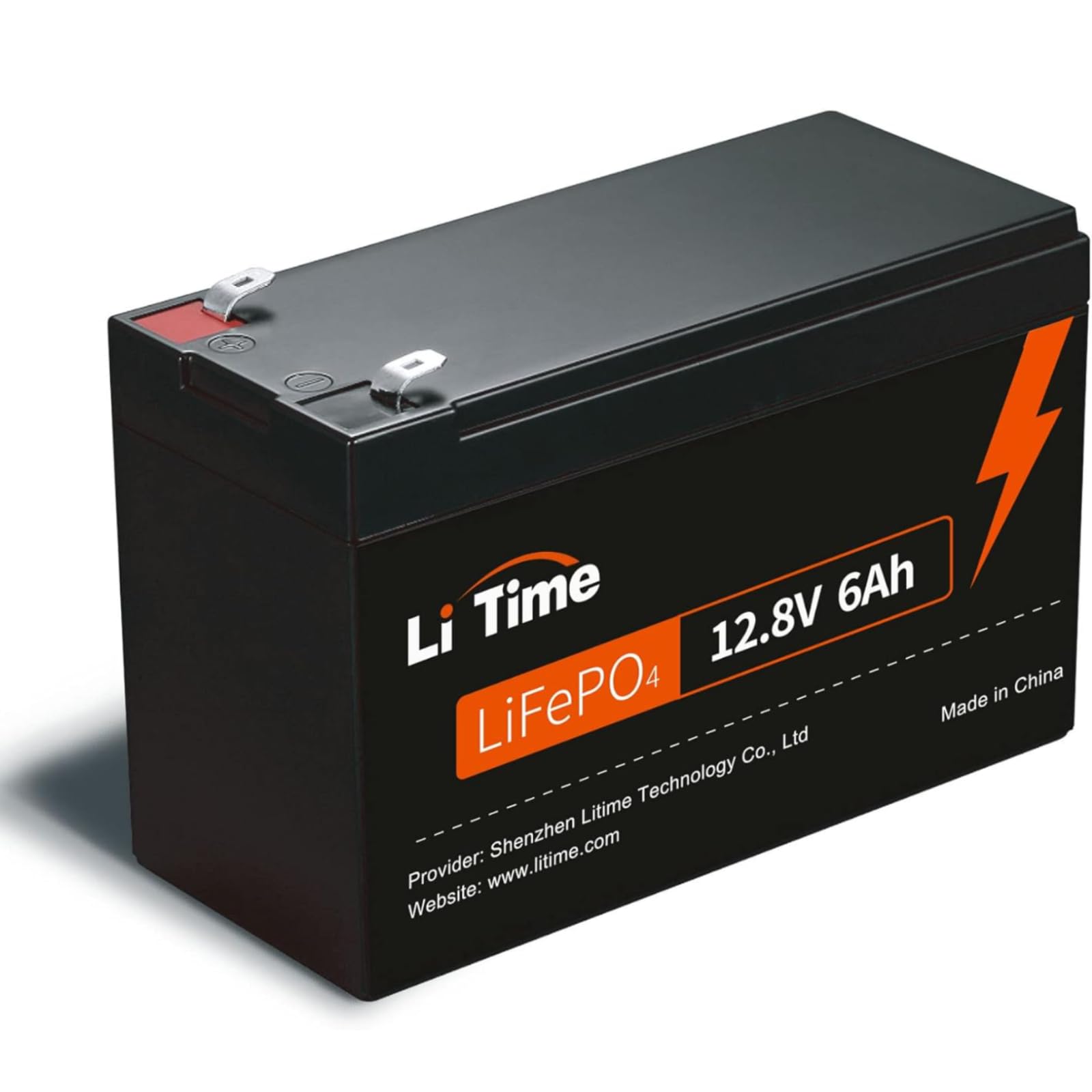 LiTime Batteria LiFePO4 da 12 V, 6 Ah, batteria al litio ricaricabile da 76,8 W, con BMS 6 A, bassa autoscarica, per pesce, luce LED, telecamera di sorveglianza, giocattolo, campeggio