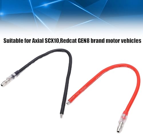 Miniatura 3 de Dilwe Cable de motor RC, enchufe de goma de 0.157 in, silicona 16 AWG, cable de núcleo premium, 392.0 F, para motores cepillados 380390540550775795,