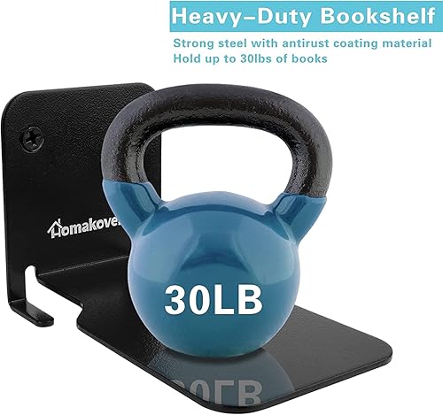 Miniatura 37 de Homakover Estanterías flotantes invisibles, organizadores de libros de alta resistencia, estantería montada en la pared, estantes de almacenamiento