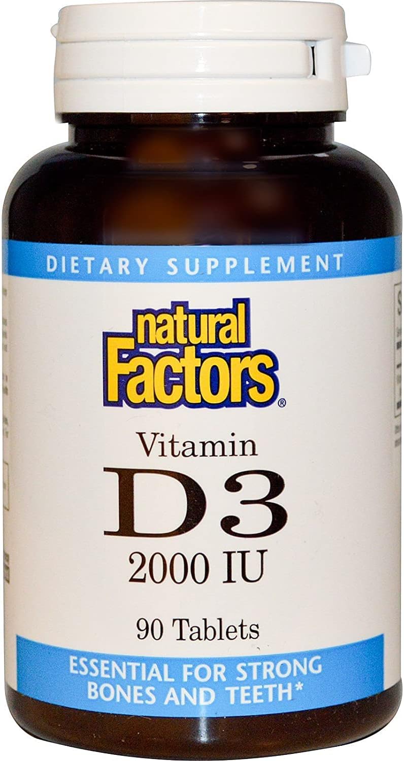 Natural Factors - Vitamin D3 2000 IU, Supports Healthy Bones, 90 Tablets