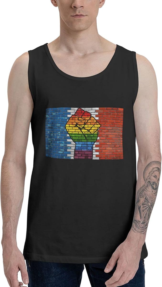 Black Lives Matter Men's Tank Top Shirt Quick-Dry BLM Tank Top Cotton Sleeveless T-Shirt 