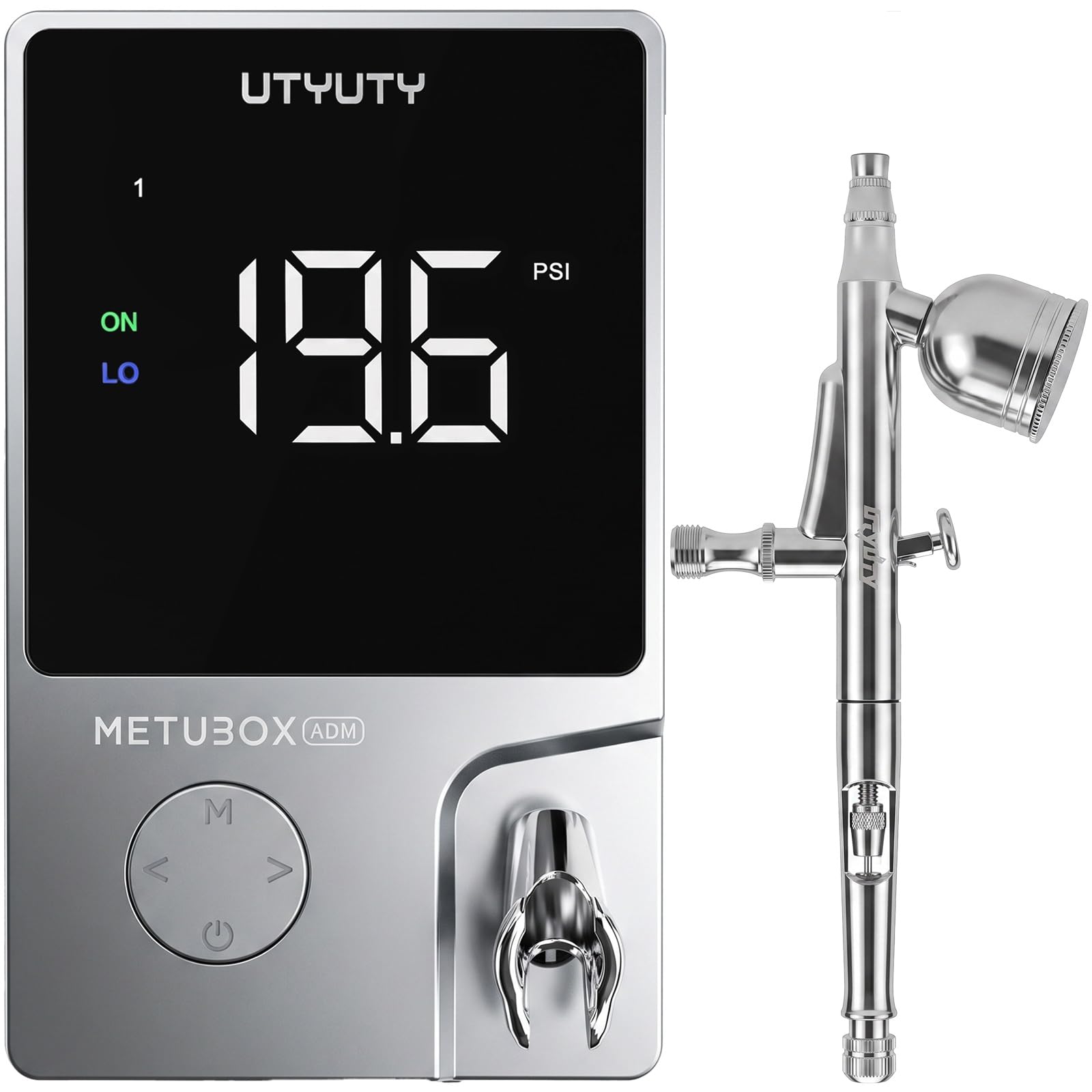 Airbrush-Set mit Luftkompressor, Digitalanzeige, Dual-Modus-Luftsteuerung, ultra-leise, 0,35 mm Dual-Action-Airbrush, Multi-Szenario für Malerei, Modelle, Make-up, Basteln und Kuchendekoration