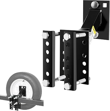 MaxxHaul 50214 Spare Tire Carrier Mount for Utility Boat Trailer Bracket Holds 4 Lugs 4 on 4" Bolt Pattern and 5 Lugs 5 on 4-1/2" Bolt Pattern Trailer Wheels