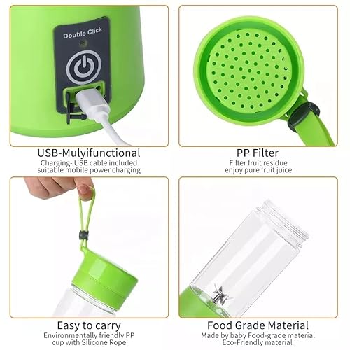Portable Blender,Numafa Personal Size Blender Juicer Cup, Shakes And Smoothies Blender,Handheld Fruit Machine,Blender Mixer Home (Green) #TOP5
