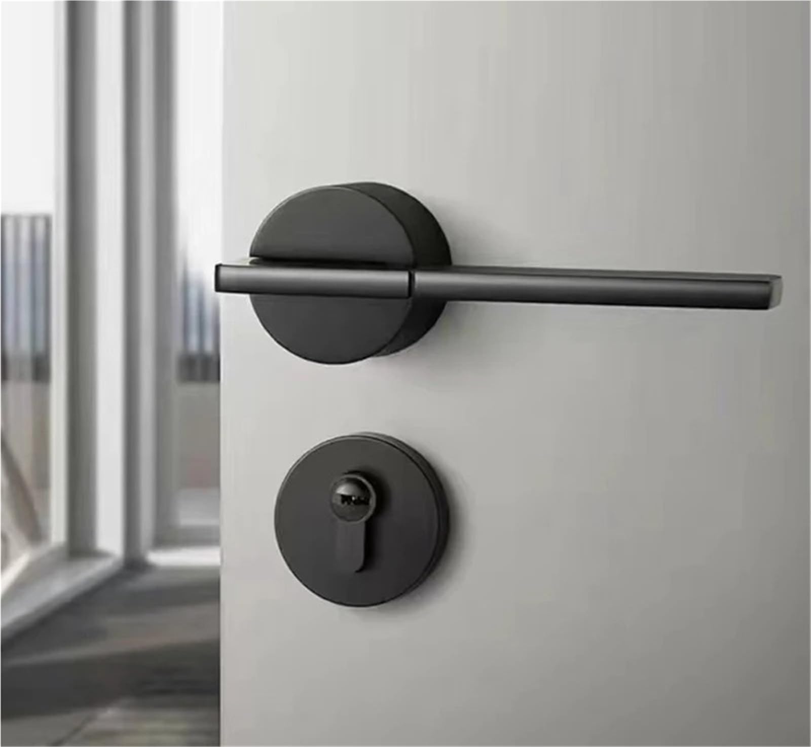 Cerradura antirrobo para manija de Puerta, fácil instalación, para Seguridad Moderna en Interiores, hogar, Oficina, con Llaves, baño, silenciosa, de Aluminio, Dormitorio.