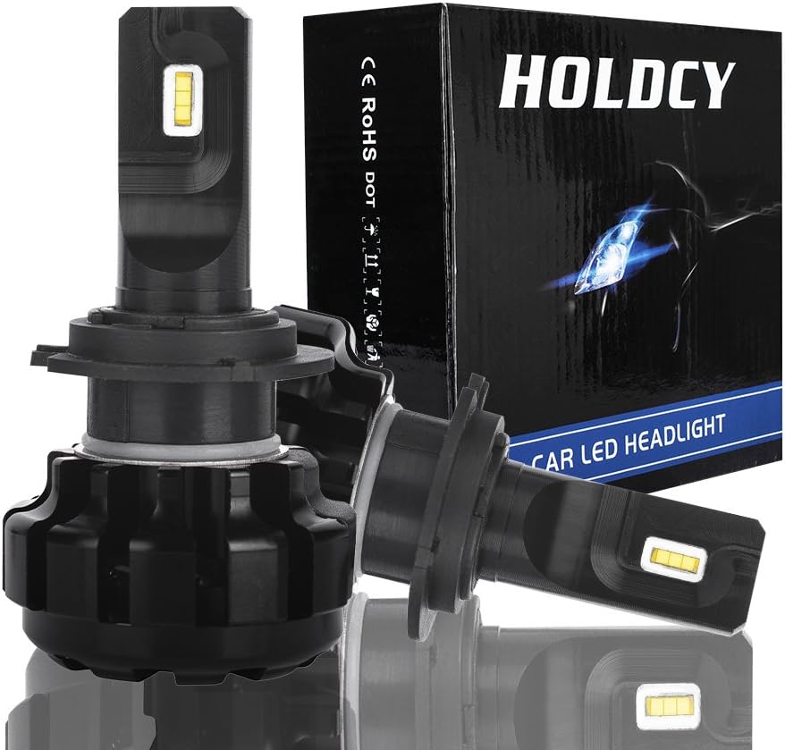 HoldCY LED Headlight Bulbs - H7 60-watt - 12,000 lumen - 6,000k Cool White - Halogen Replacement Bulbs - 1 Year Warranty (1 Pair)