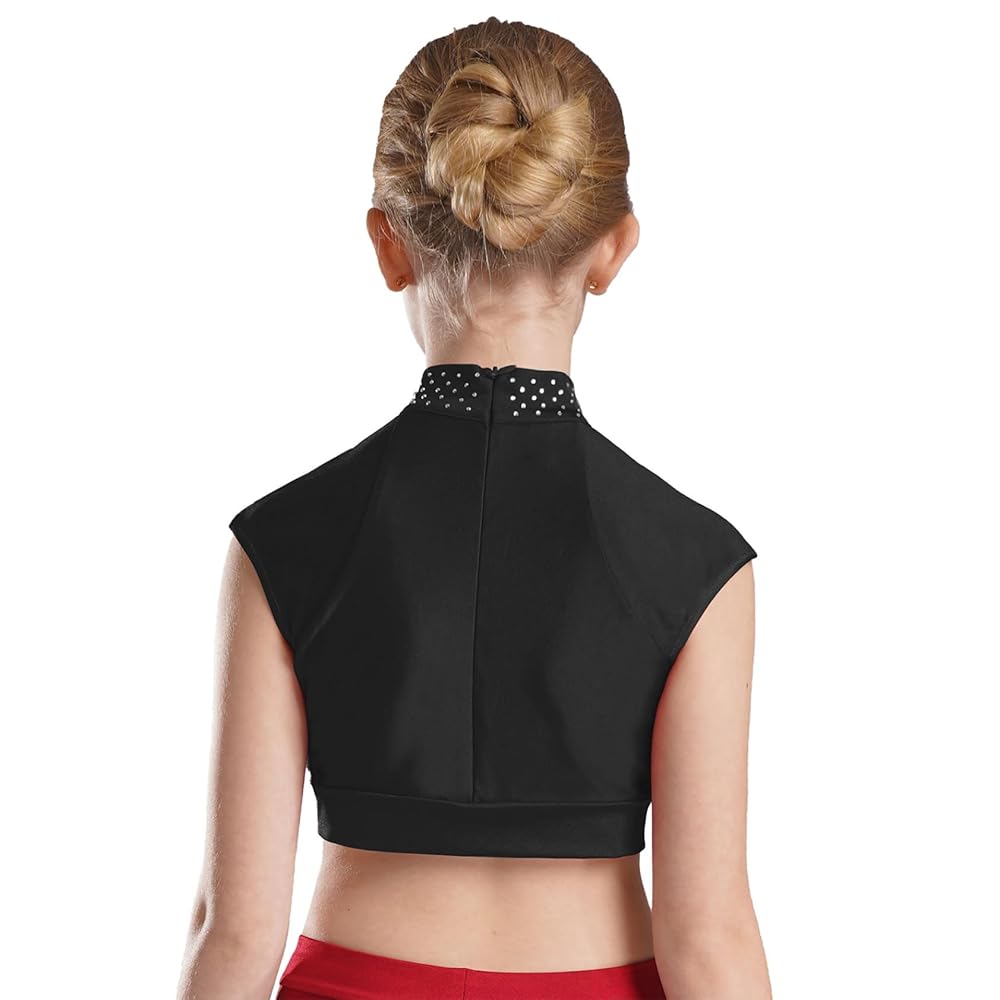 ✨希少✨ TOPCON COPAL Metallic Crop Tops for Women's Mock Neck Zip Up Shiny