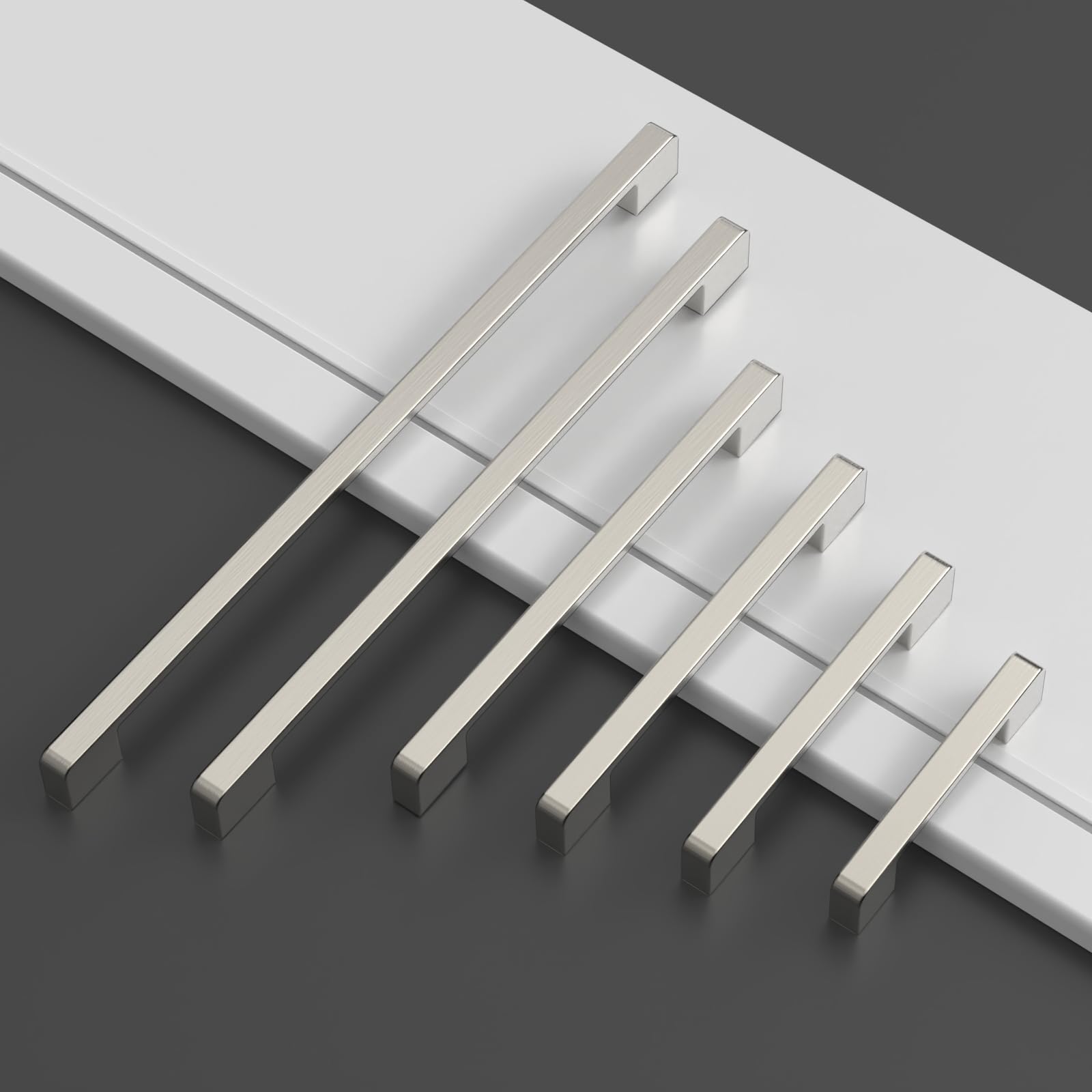 Asidrama Küchenschrankgriffe, gebürstetes Satin-Nickel, 320 mm, für Küchenschrank, Schublade, 10 Stück