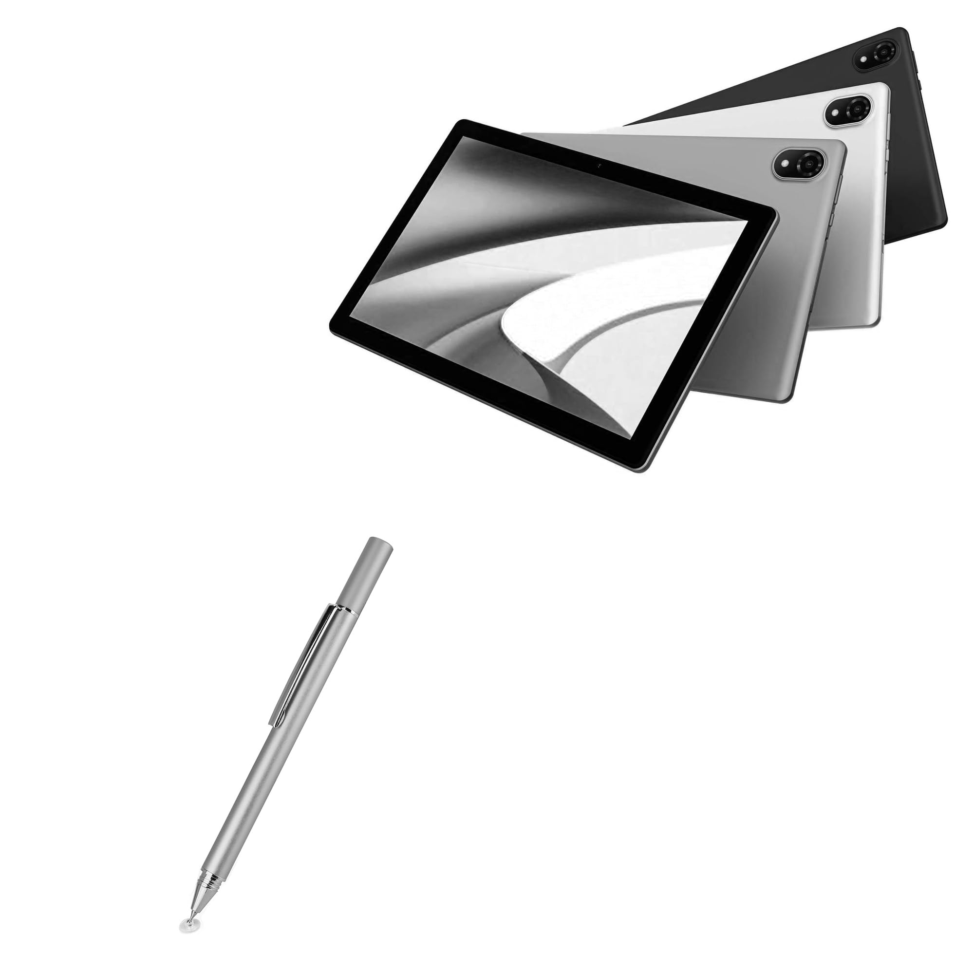 BoxWave Stylus Pen Compatible with Doogee U10 - FineTouch Capacitive Stylus, Super Precise Stylus Pen - Metallic Silver