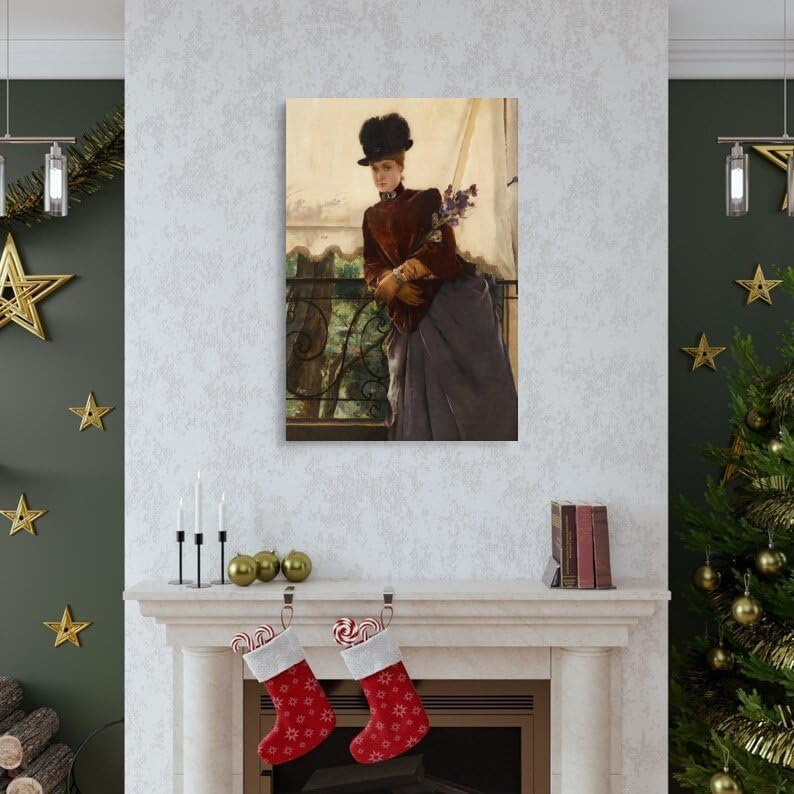 Impression sur toile Alfred Stevens portrait victorien aux détails d'iris