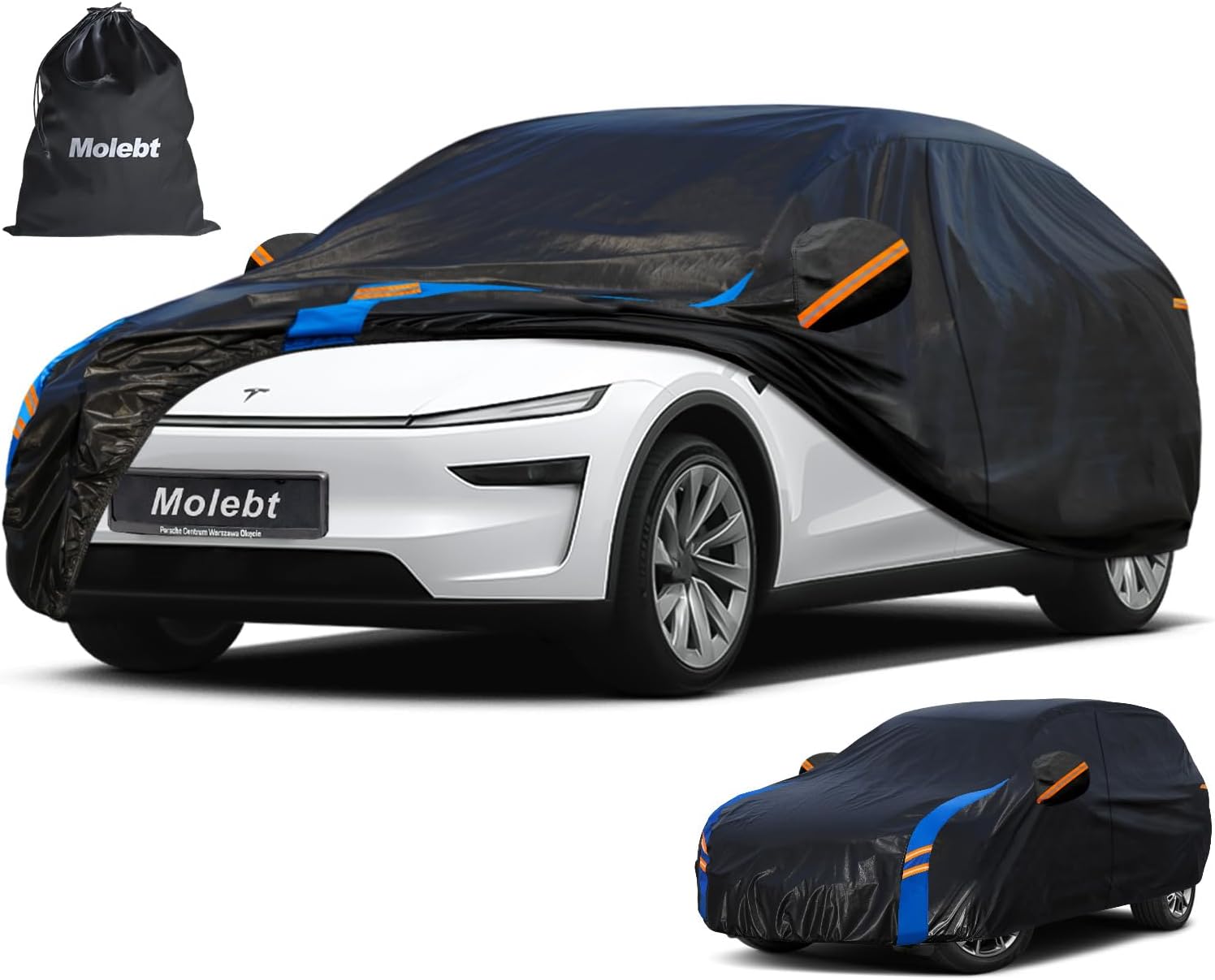 Custom Fit Car Cover for Tesla Model Y (2020-2026), Upgraded Waterproof All Weather Outdoor SUV Cover with Charging Port Access, Driver Door Zipper & Mirror Pockets, UV/Snow/Dust Protection