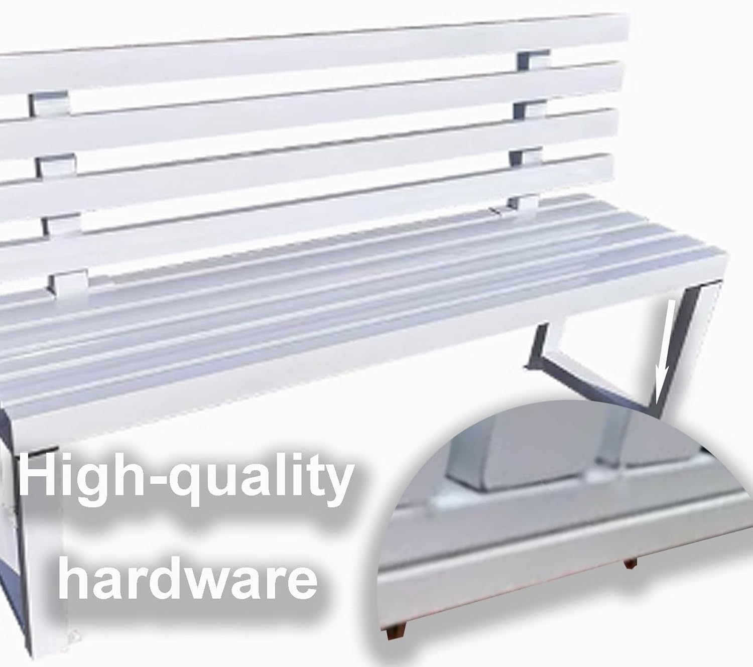 White Patio Bench, Garden Bench, Porch Bench Seat, Outdoor Seating Furniture Lounge, Park Benches for Outside with Backrest for Deck, Entryway, Sunroom(100x40x85cm)