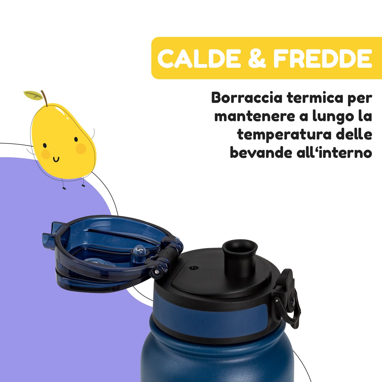 Borraccia Termica Per Bambini 550 Ml - Acciaio Inox, Senza BPA, Antiperdita | Mantiene Bevande Calde E Fredde - Foto 9