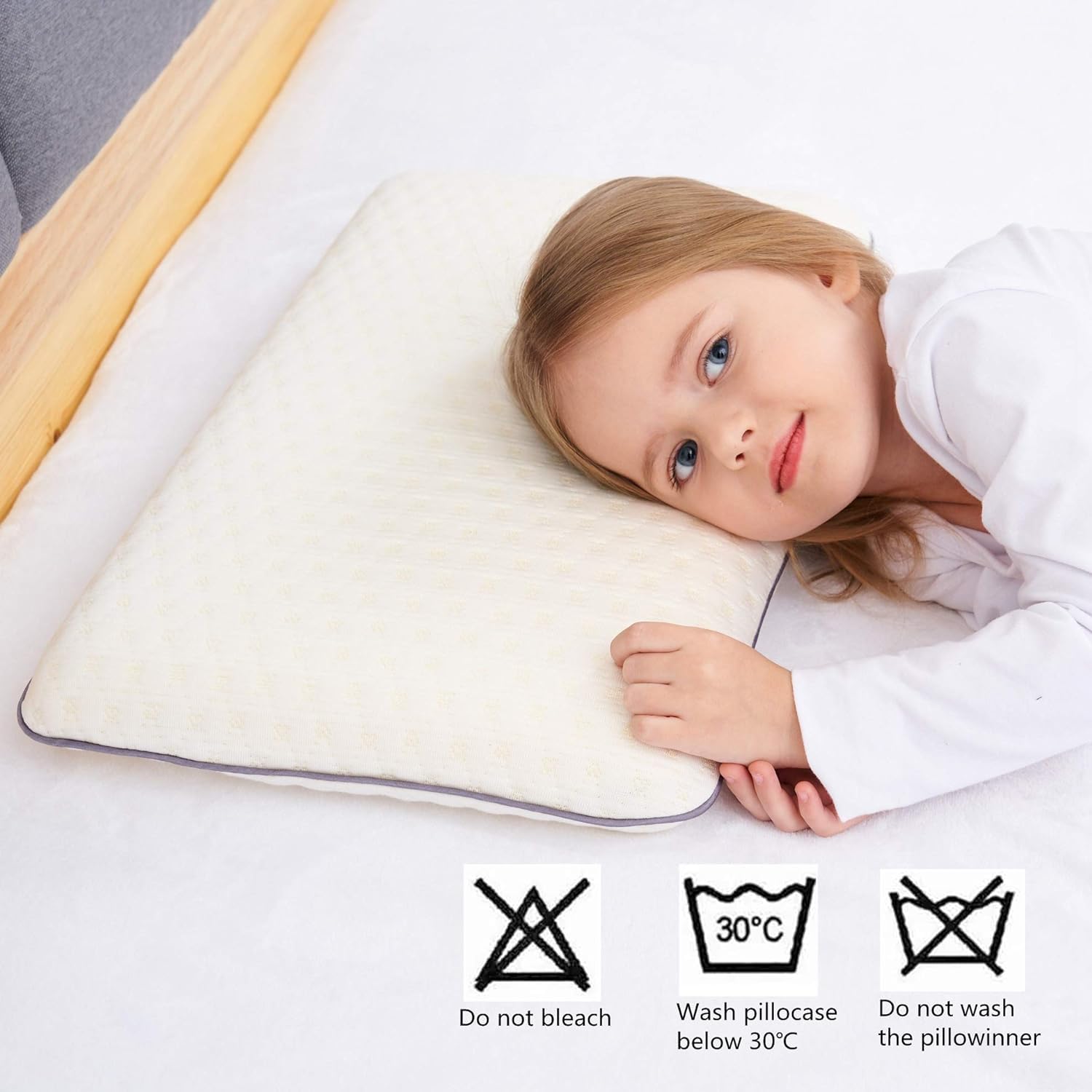 SIKAINI Cuscino per Bambini Memory Foam Cuscino per Bambini Cuscino ipoallergenico Cuscino per Bambini per Ragazzi e Ragazze (3-10 Anni)