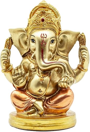 BangBangDa Estatua de Lord Ganesha hindú Elefante indio Dios Murti Decoración Pintura a mano Figuras ídolo Boda Regreso Regalos para el Hogar