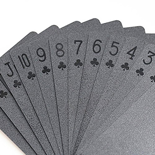 Schwarze Spielkarten Wasserdichtes Pokerkarten Profi Poker Playing Cards Karte Spielkarte Playing Cards aus Plastik Top Qualität Plastic Poker für Ihr Poker Vergnügen (Schwarz) für Tischspiele