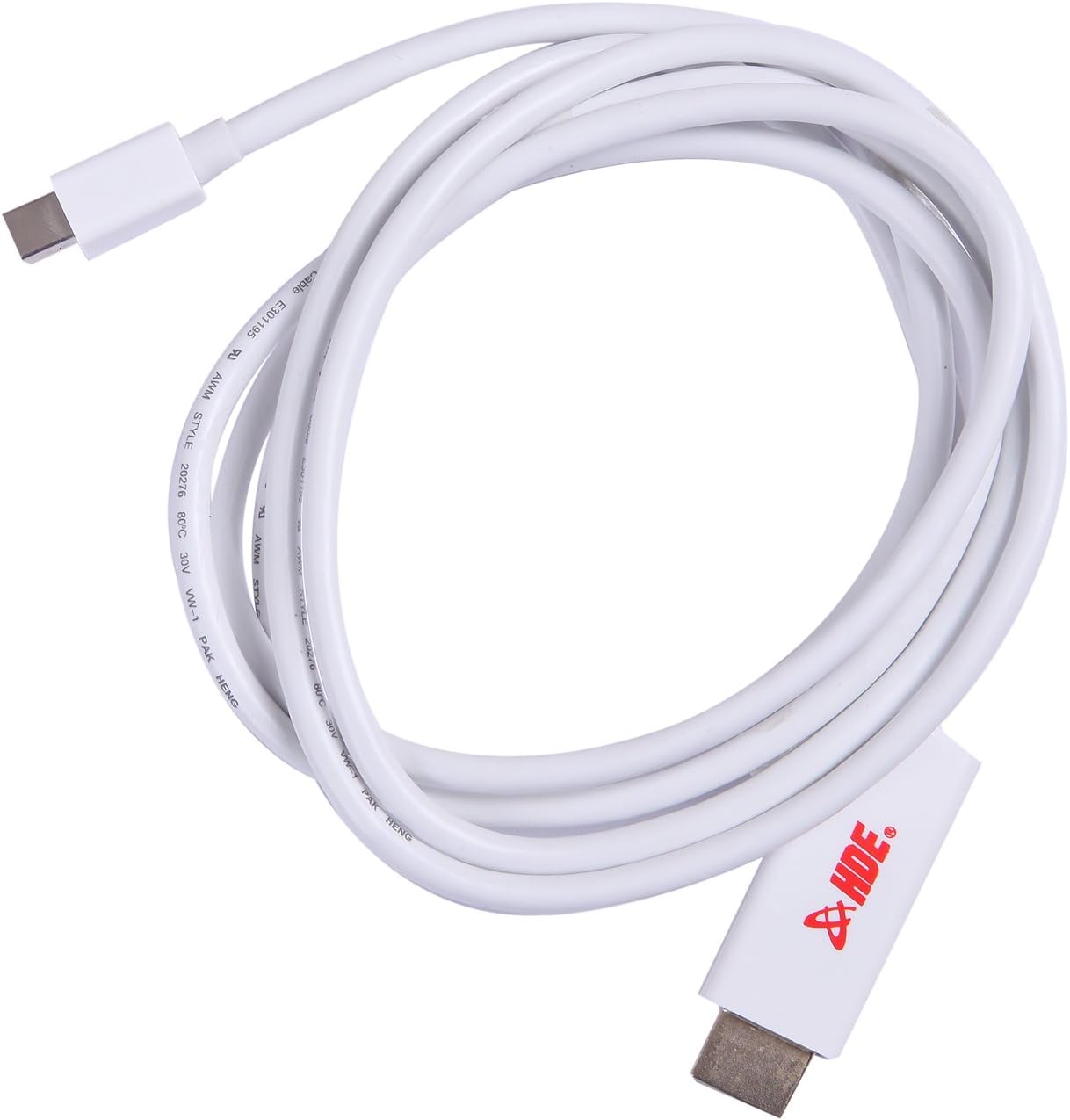 HDE DP to HDMI Mini DisplayPort (Thunderbolt Port Compatible) HDTV Apple MacBook or PC to HDMI Digital TV Monitor Adapter 6ft HD Cable