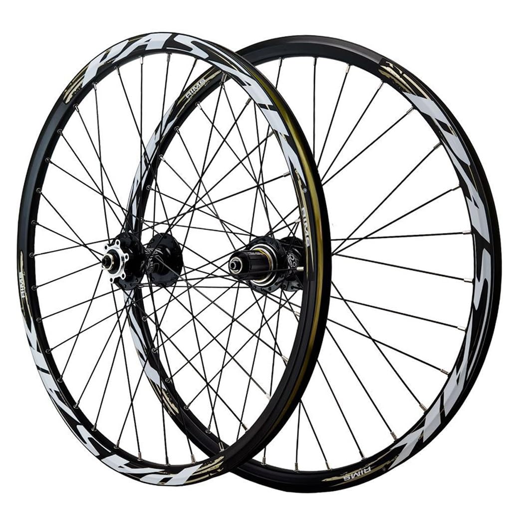 Juego de ruedas para bicicleta de montaña de 26/27,5/29 pulgadas, llanta delantera y trasera de aleación de aluminio de doble pared con 32 radios y buje con rodamientos sellados para 7-12 velocidades