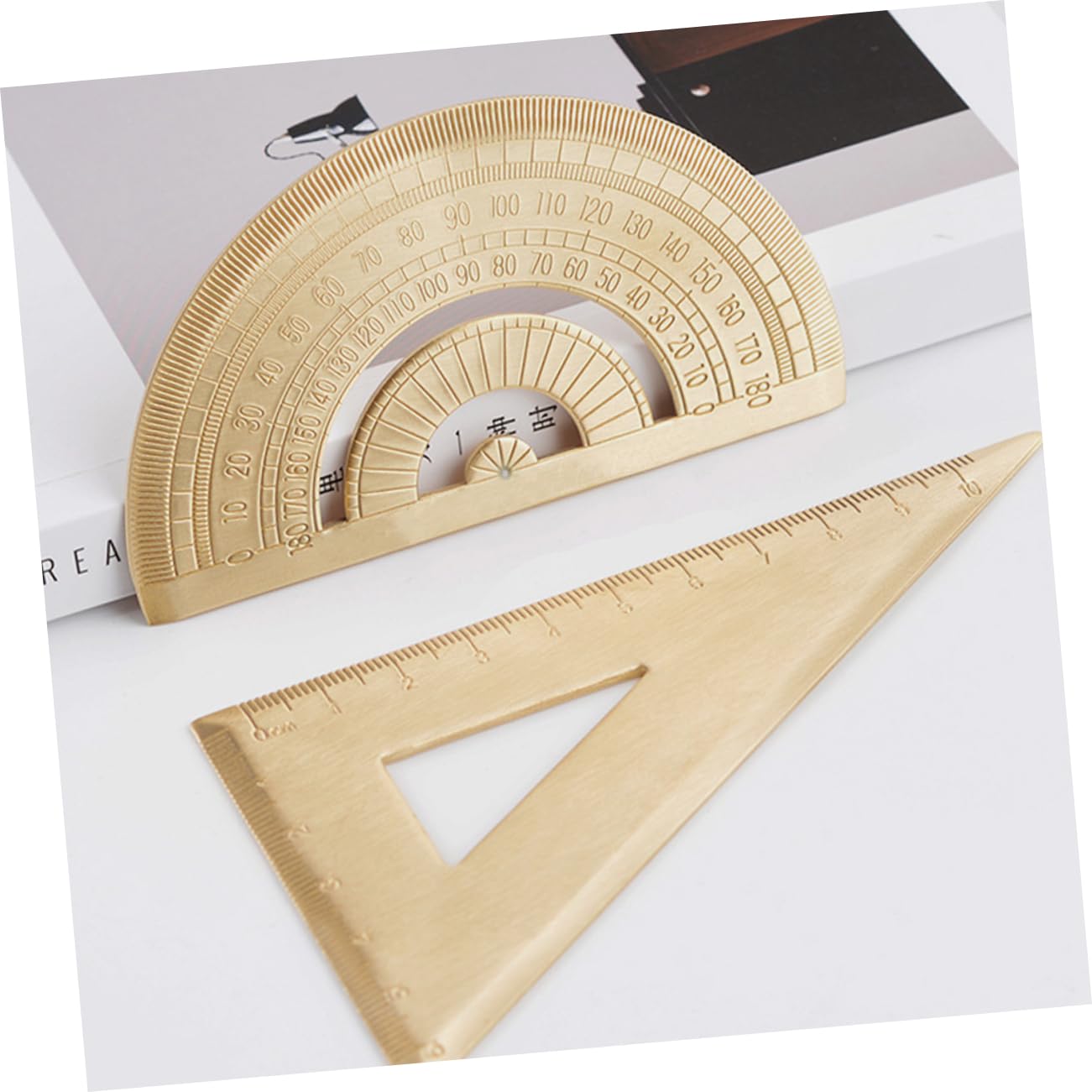 3sätze Geometrie Zeichnungswerkzeug Aus Präziser Winkelmesser Dreieckslineal Und Gerades Lineal Für Architektur Zeichnen Und Technische Illustrationen