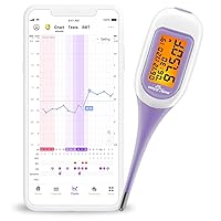 Vista 1 de Easy@Home Smart Basal Thermometer, Large Screen and Backlit, Period Tracker with Premom (iOS & Android) - Auto BBT Sync, Charting, Coverline
