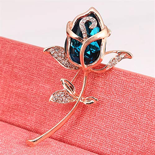 TXSD Crystal Rose Flower Broche Pin Strass Legering Rose Broches Vrouwen Kleding Accessoires - Afbeelding 3