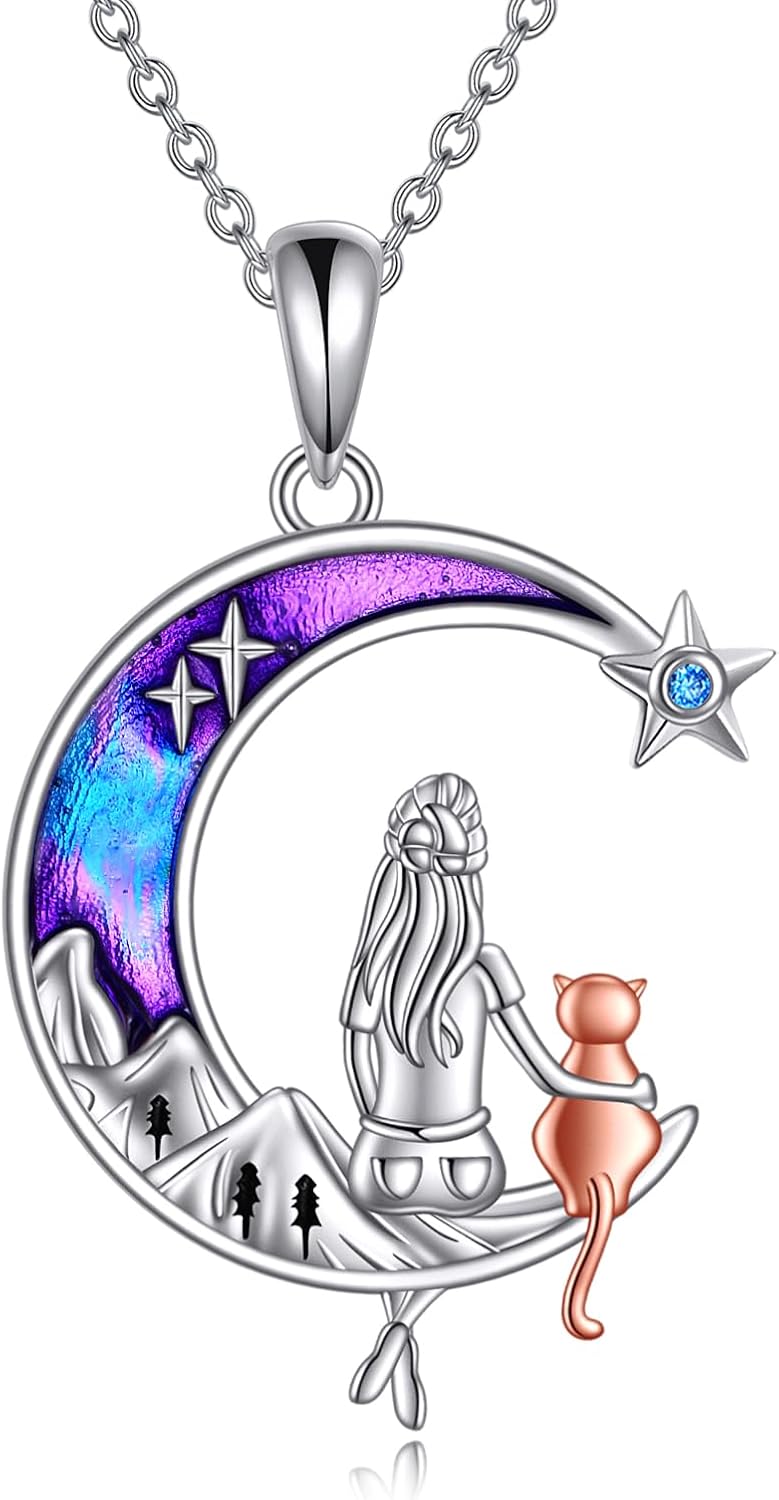 LUHE Animal Necklace Gifts 925 Sterling Silver Cute Pet Pendant Necklace Jewelry Gifts for Women