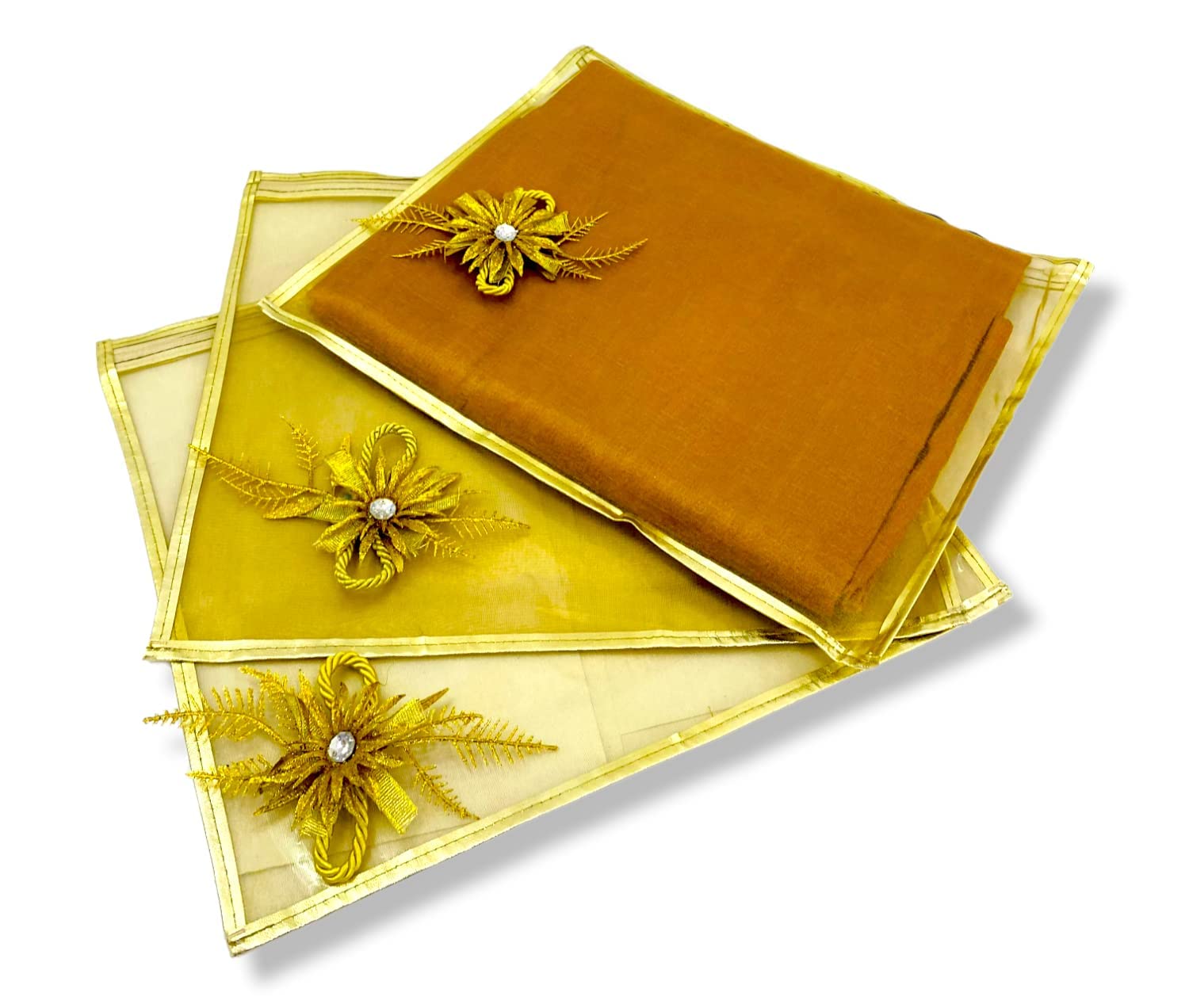 Ridhi & Sidhi Premium Golden Saree/Cloth Cover Pack of 10. (Wedding Collection Gift) (B07V3G9D7S) Amazon Price History, Amazon Price Tracker