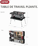 KETER | Etabli Pliant, Noir, 85 x 55 x 11,2 cm, Plastique - 3