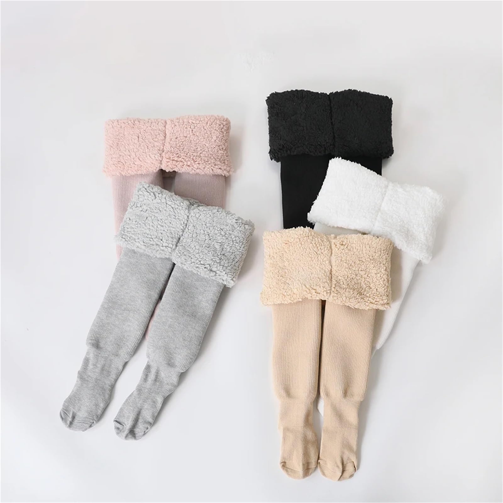 Collant Invernali for Bambini for Ragazze - Collant for Bambini in Cotone Spesso Snow Keep Warm Leggings for Bambini Piccoli e Neonati(Khaki,4-6Years(M))