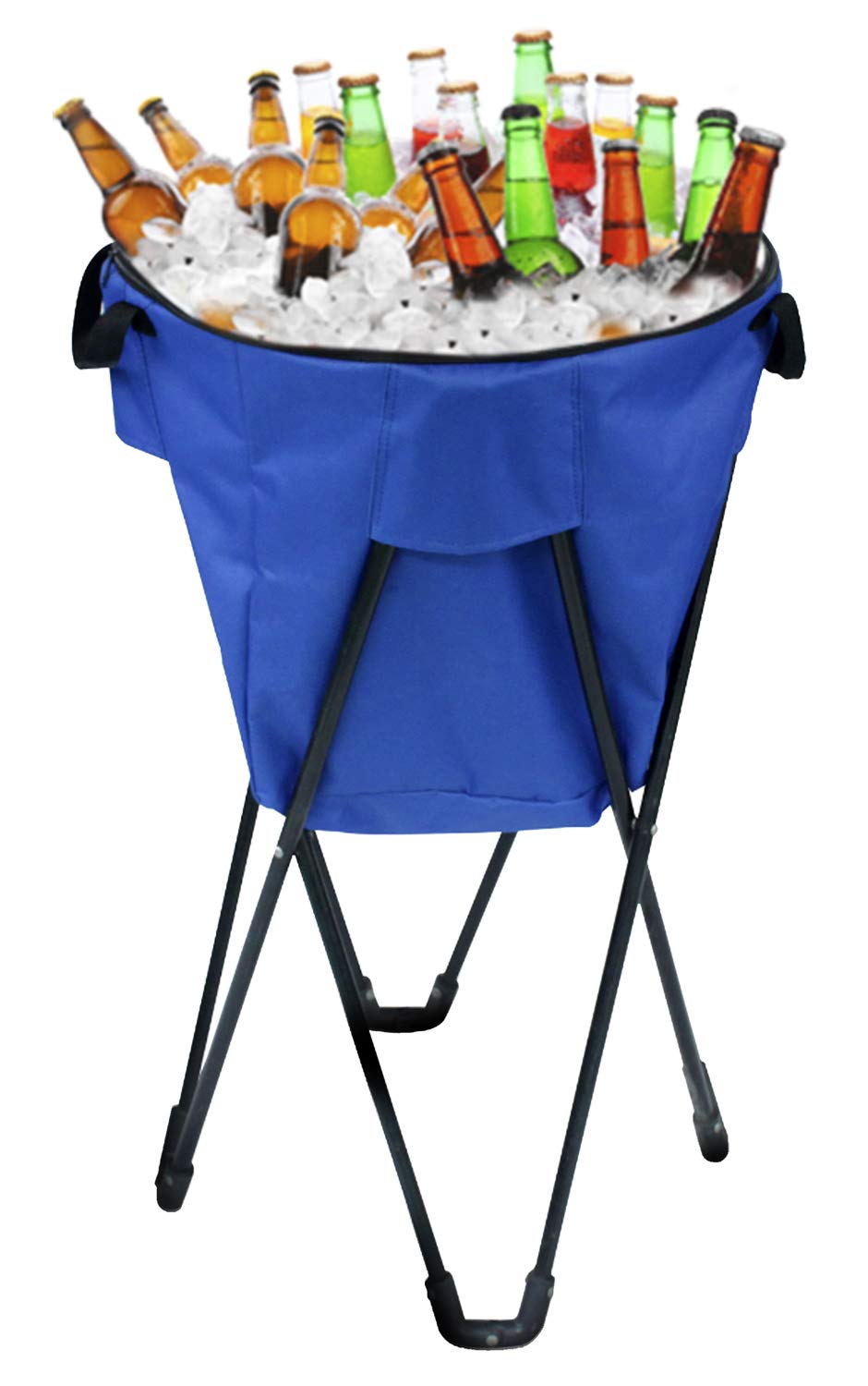-Eternal- Picnic Collection Collapsible Stand Up Party Cooler with Carry Bag Large Blue