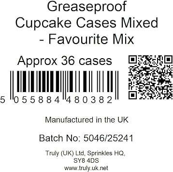 Scrumptious! Greaseproof 65 GSM Solid Pink/Blue and Cerise Mix Cupcake Cases, Set of 36