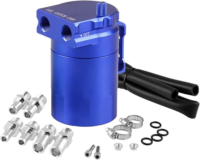 Reservatório separador de óleo Oil Catch Can RULLINE 400 mL em alumínio azul – 1 unidade