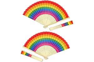 Rainbow Folding Fan Pride Fan Rainbow Handheld Fan