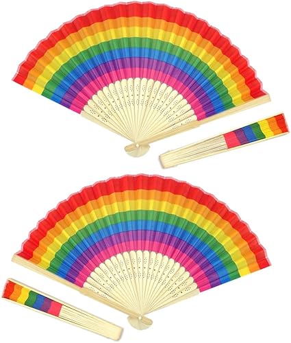 Ventilador plegable arco iris del orgullo ventilador de mano arco iris pequeño ventilador chino ventilador de bambú ventilador plegable ventilador