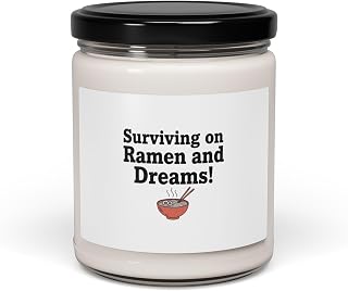 Surviving on Ramen and Dreams Candle | Scented Soy, Broke Life Humor