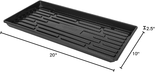 Miniatura 4 de Bandeja de plástico resistente para plantas sin agujeros, color negro, 10 x 20 pulgadas (paquete de 1)
