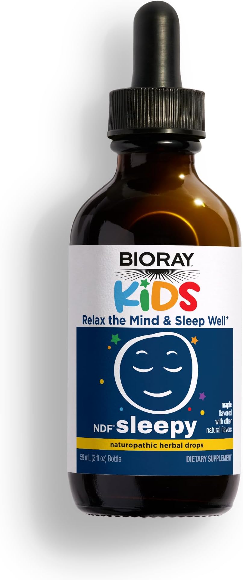 BIORAY Kids NDF Sleepy, Maple - 2 fl oz - Relax the Mind & Rest Through the Night - Non-GMO, Vegan, Gluten Free - 1-2 Month Supply