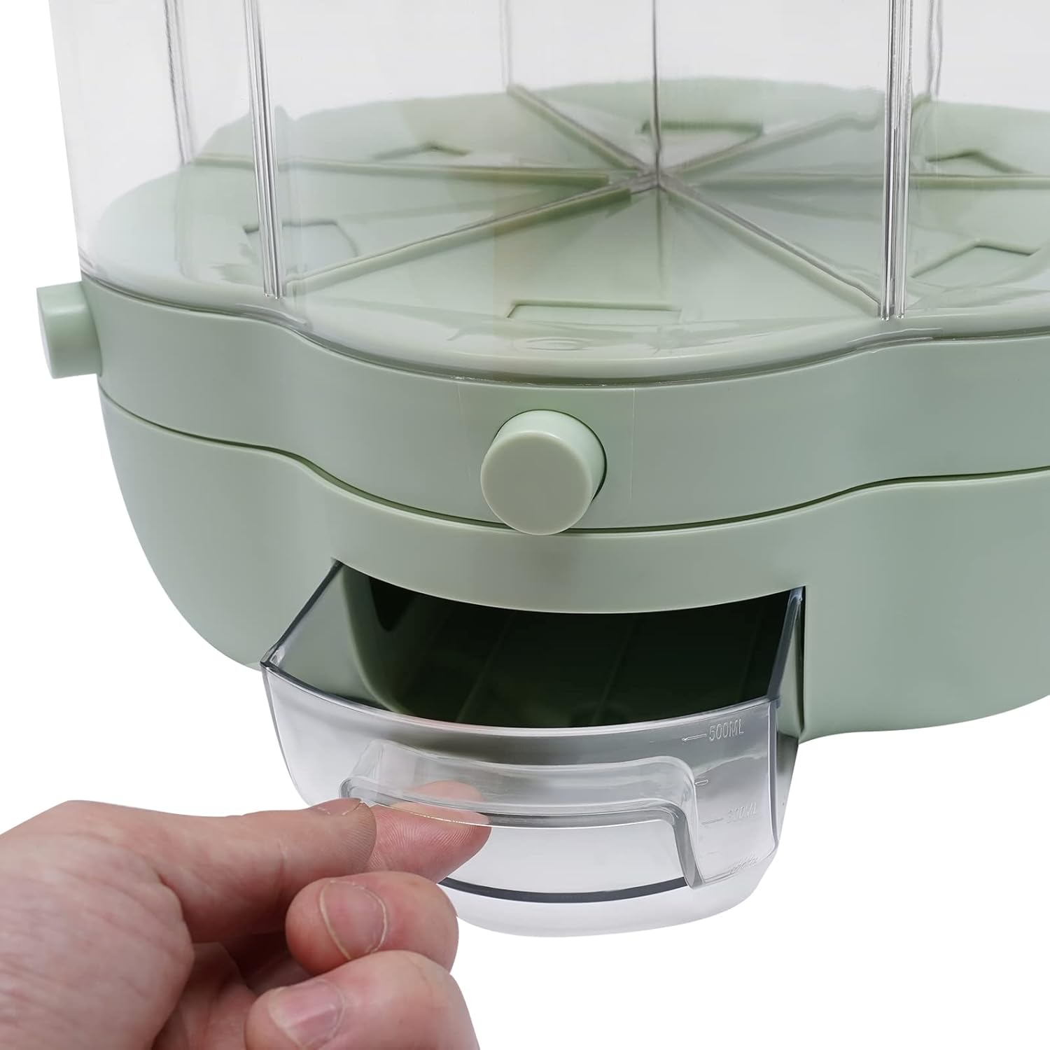 6 Grids Rice & Grain Storage Container Rice Dispenser 360° Rotating Food Dispenser Grain Dispenser One-Button Pressing Storage Bucket for Grains Snacks Candy Coffee Beans Dog
