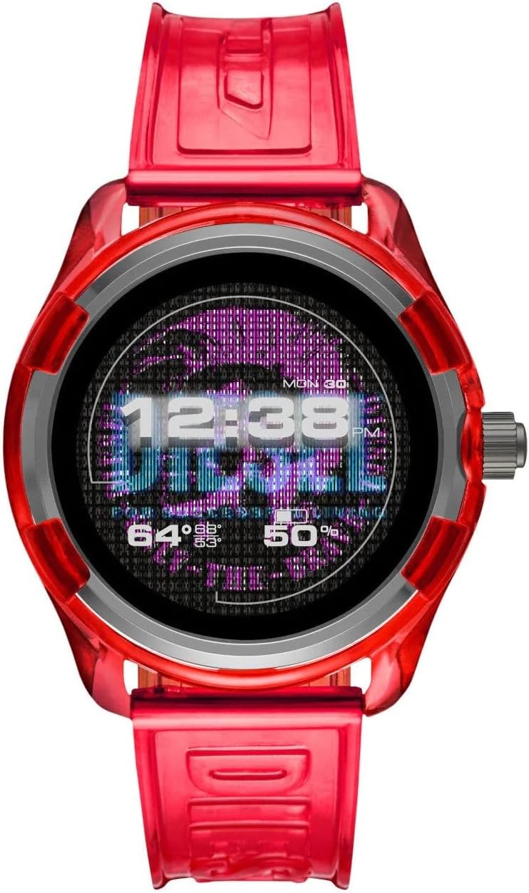 新品未使用★DIESEL ON FADELITE スマートウォッチ レッド Men's Diesel On Fadelite Smartwatch - Red Transparent | Diesel