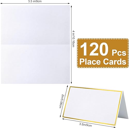 Miniatura 10 de 120 tarjetas de lugar, 2 x 3.5 pulgadas, en blanco, rellenable, para mesa de mesa, tarjeta de acompañante, tarjetas de lugar de boda para bodas,