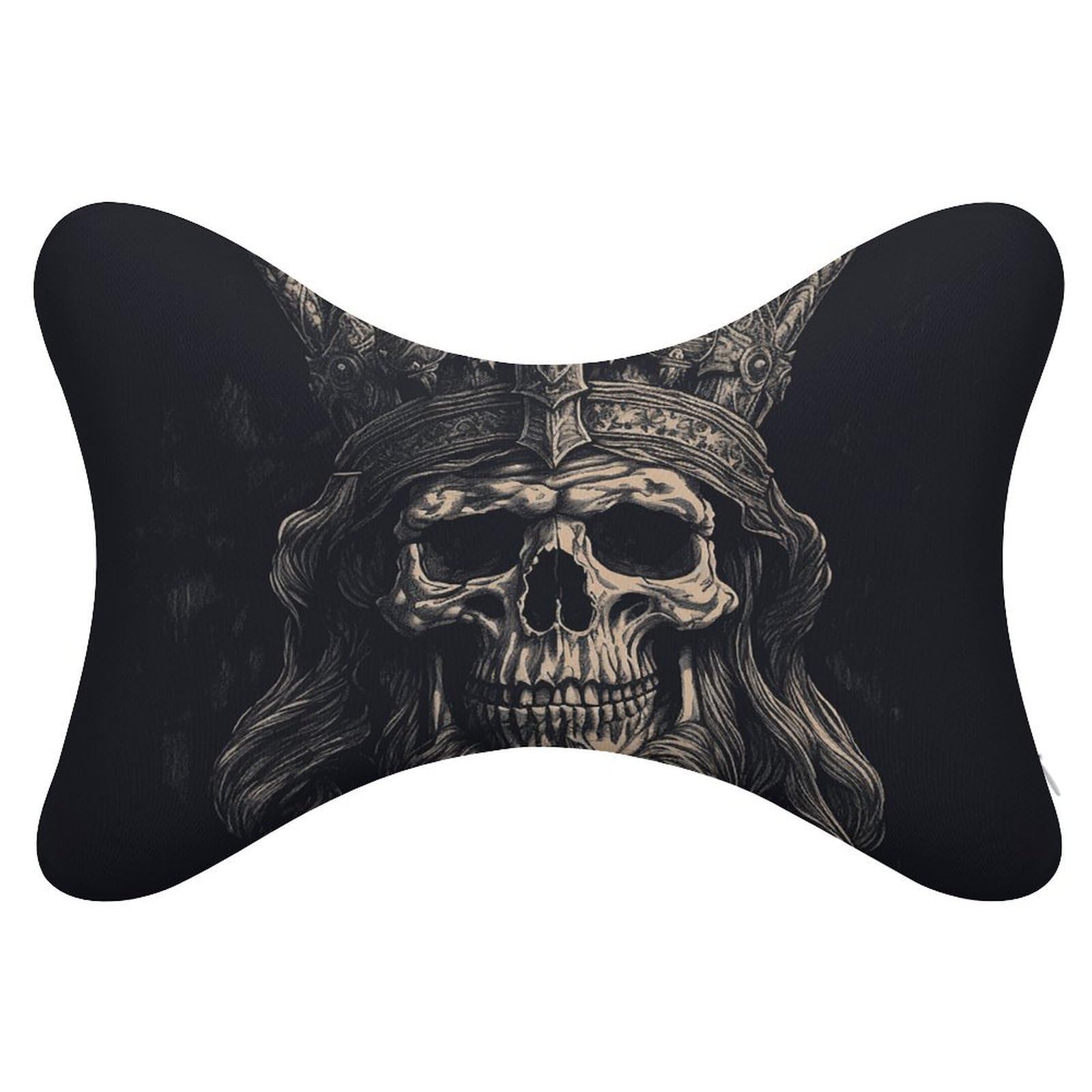 Adfgyerh Style Skull And Ax Pillow ，Memory Foam Pillow Core，Cushion,Provide Neck Support，Car Pillows For Travel Car Seats And Home Offices.