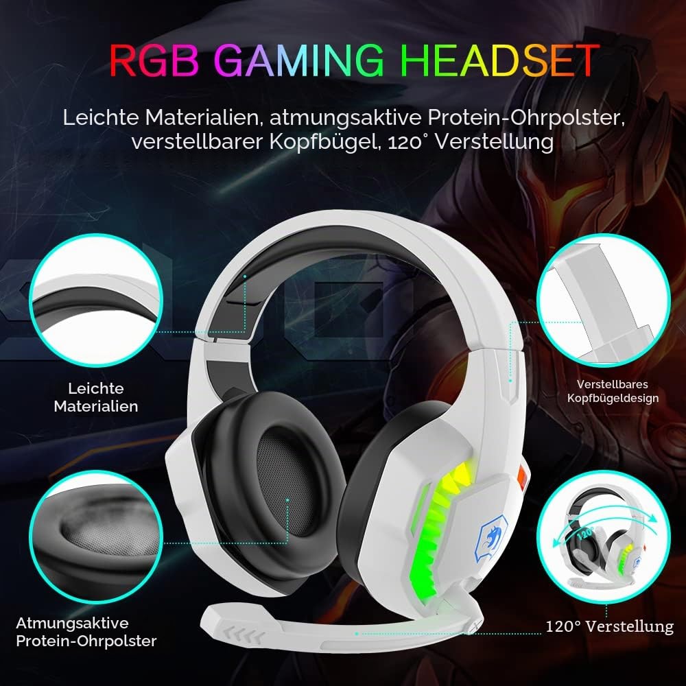 Gaming-Tastatur, 60% kabelgebunden, kompakt, 61 Tasten, 11 RGB-Effekte mit vollen Tasten, Anti-Ghosting, kabelgebundene leichte Gamng-Maus, 2400 DPI, optische Wabenmaus, RGB-Headset und Mauspad